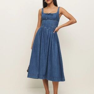 Reformation Balia Dress In denim Sz 2 NWT